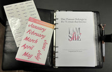 Load image into Gallery viewer, I AM SHE Refillable Leather Undated Planner